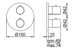SB Universale Round Mitigeur thermostatique encastré à 2 sorties Cuivre PVD 1208955166