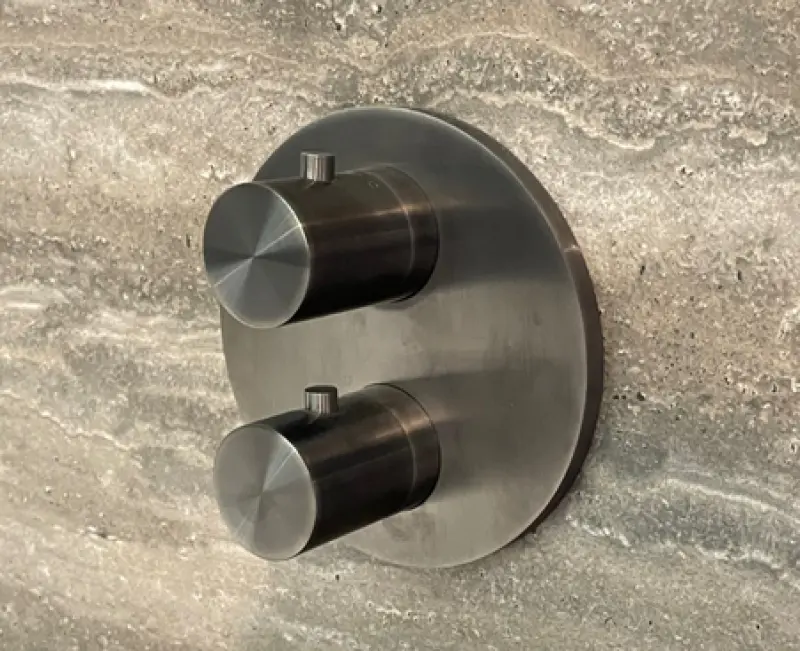 SB Universale Round Mitigeur thermostatique encastré à 2 sorties PVD Gun metal 1208955168