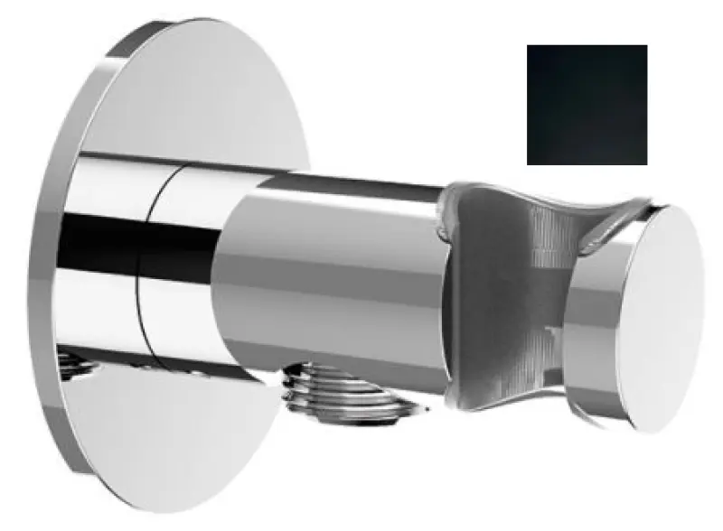 SB Rubinetterie Crochet de suspension universel pour douchette avec arrivée d'eau noir mat 1208955198