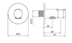 SB Rubinetterie Crochet de suspension pour douchette universelle avec arrivée d'eau entièrement en inox 316 1208955201