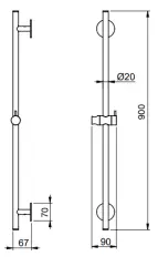 SB Rubinetterie Universale L900 barre coulissante entièrement en inox 316 1208955238