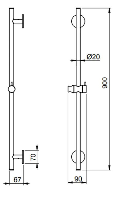 SB Rubinetterie Universale L900 barre coulissante entièrement en inox 316 1208955238