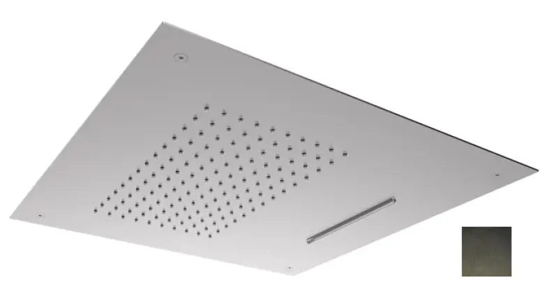 SB Square 316 douche pluie encastrée avec cascade 50x50cm gris plomb PVD tête de douche plafond 1208955320