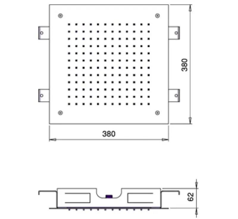 SB Square 316 douche de pluie encastrée 38x38cm PVD or 1208955328