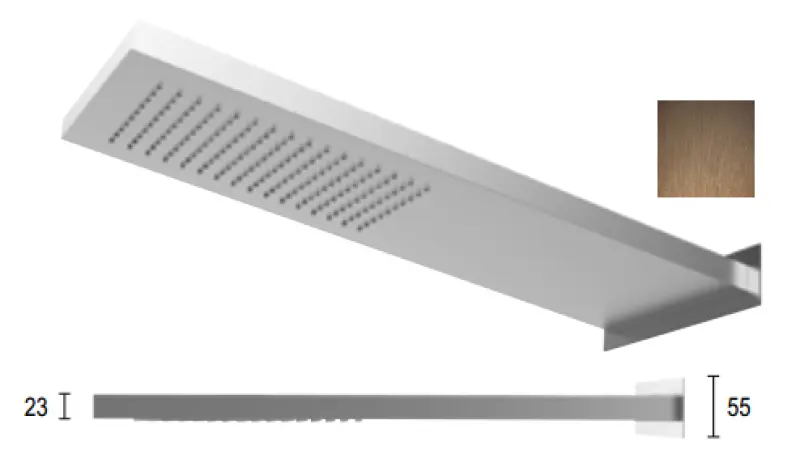 SB Douche à effet de pluie carrée avec tête de douche murale PVD cuivre 1208955333