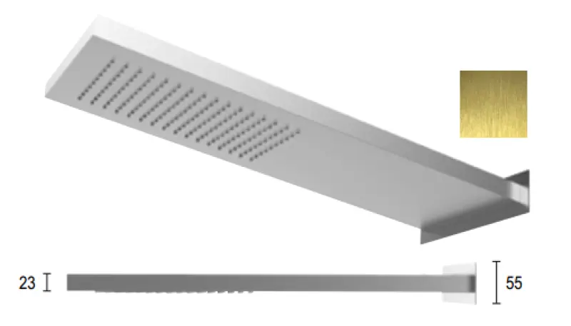 SB Square Douche de pluie avec tête de douche murale en PVD Or 1208955334