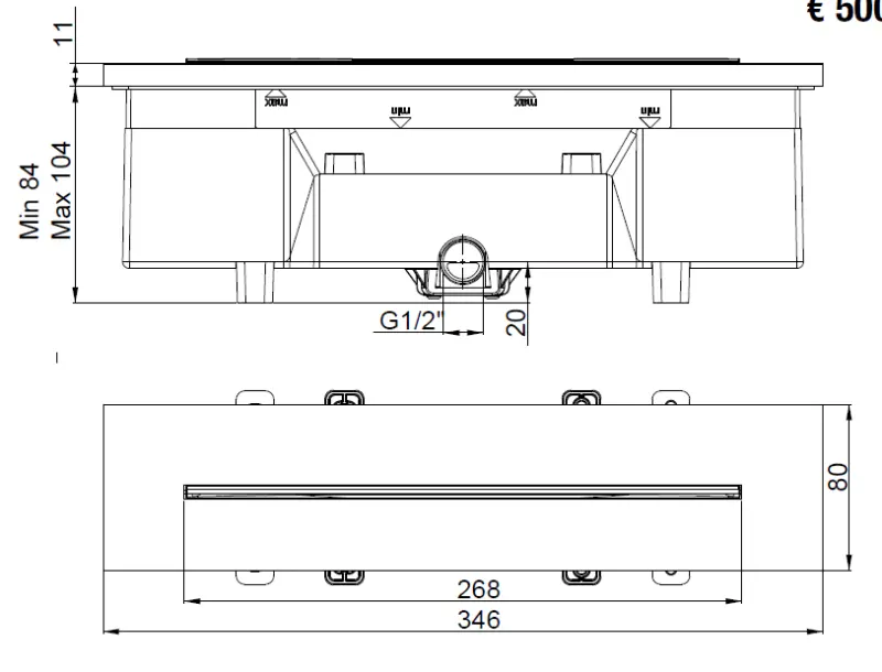 SB Waterfall bec de baignoire encastré PVD gun metal 1208955341