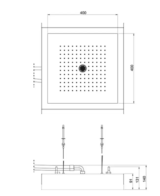 SB Rainbow douche à effet de pluie encastrée dans le plafond avec éclairage complet en inox 1208955373