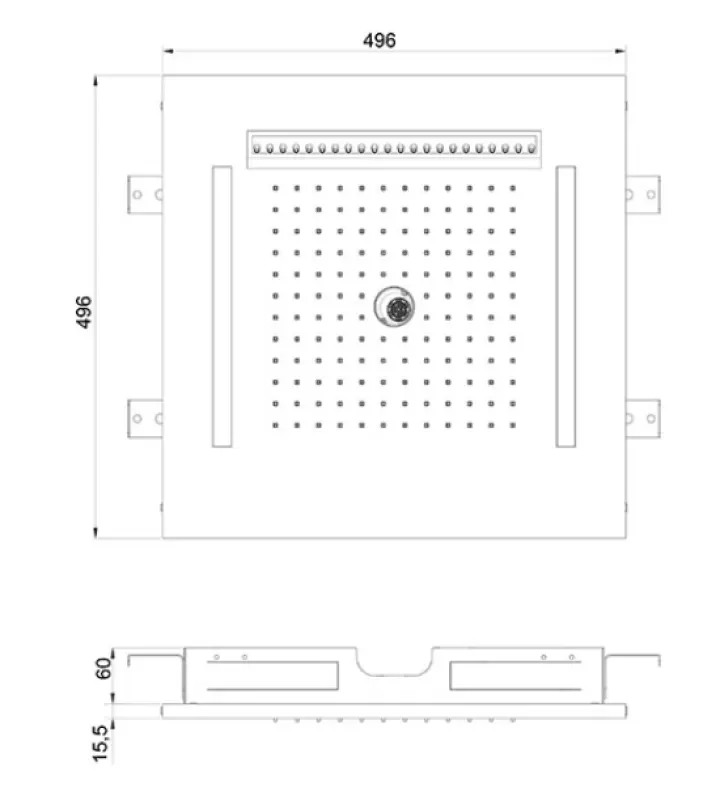 SB Wire-Twist douche pluie encastrée avec éclairage chromé tout inox 1208955376