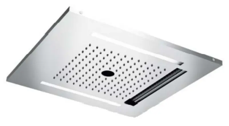 SB Wire-Twist douche pluie encastrée avec éclairage chromé tout inox 1208955376