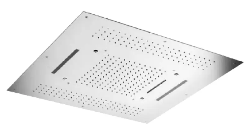 SB Square Douche à effet de pluie encastrée avec 4 modes de pulvérisation et éclairage chromothérapeutique entièrement en inox 1208955384