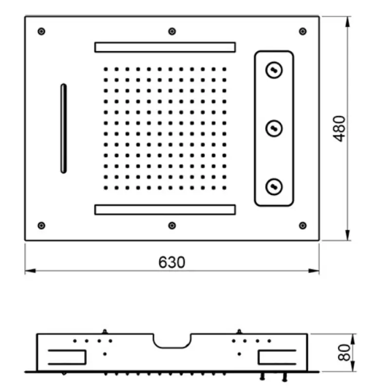 SB Spin Temptation Douche de pluie Tête de douche encastrée chromothérapie PVD or 1208955419