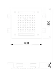 SB Easy Douche Pluie Encastrée 30x30cm PVD Or 1208955442