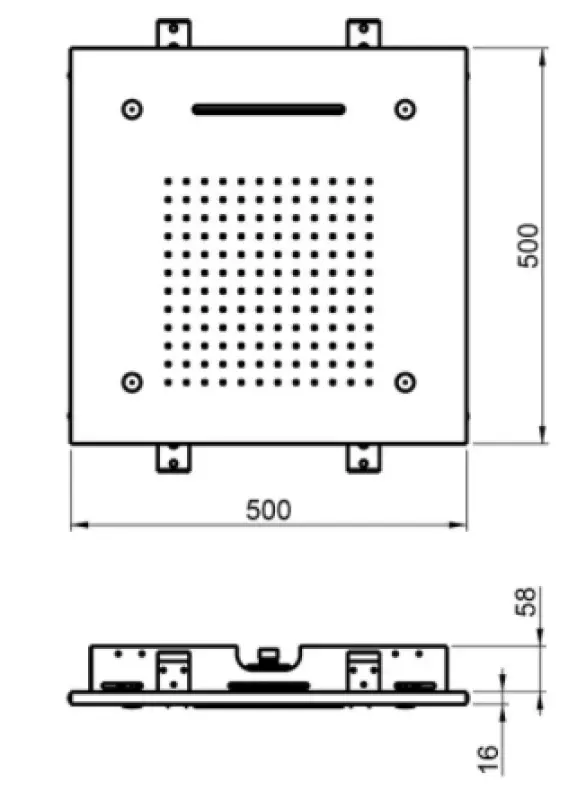 SB Chromothérapie Douche Pluie Encastrée 3 faisceaux 50x50 cm Blanc Mat 1208955446