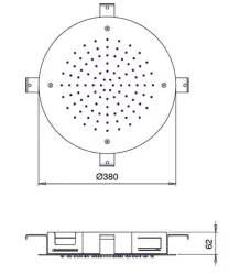 SB Round Chromotherapy Douche Pluie Encastrée Blanc Mat 1208955470
