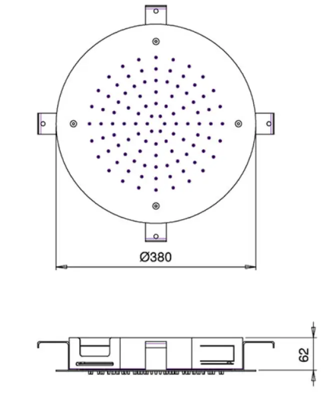 SB Round Chromotherapy Douche Pluie Encastrée PVD Or 1208955473