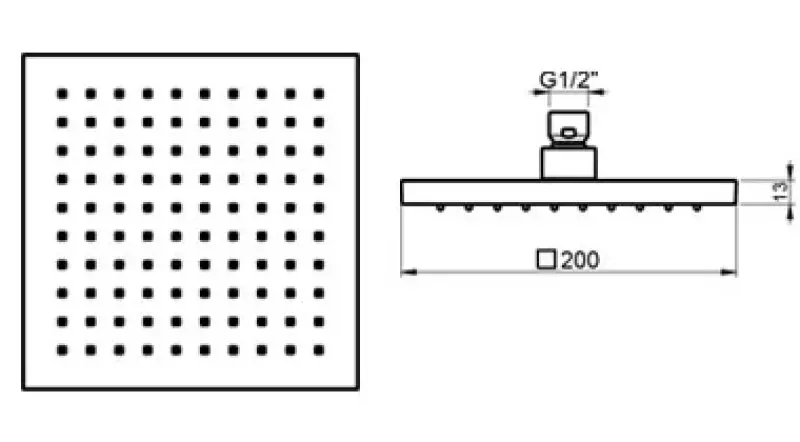 SB Rubinetterie Douche pluie Eco Air douche pluie carrée économe en eau Chrome 20x20cm 1208955528