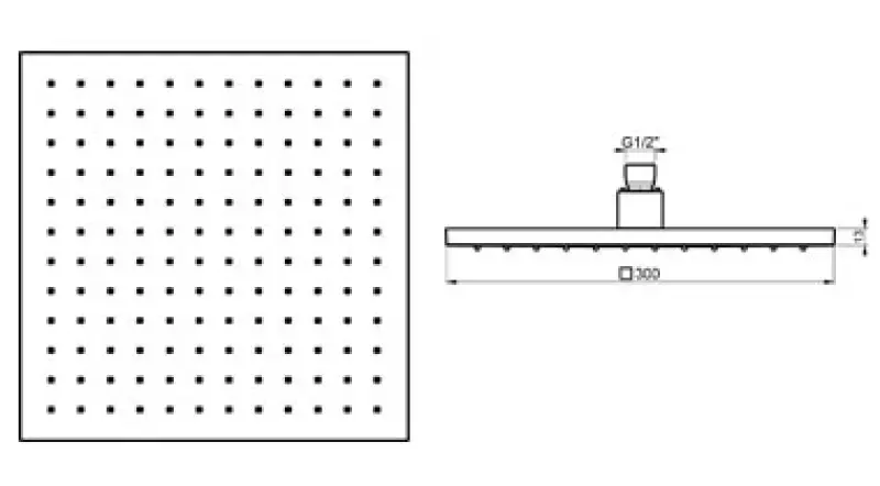 SB Rubinetterie Eco Air Douche pluie carrée chromée 30x30cm 1208955532