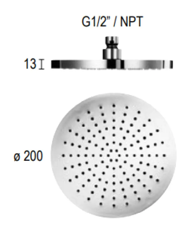 SB Round Douche Pluie en laiton 20 cm Blanc mat 1208955604