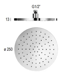 SB Round Douche Pluie en laiton 25 cm Noir mat 1208955609