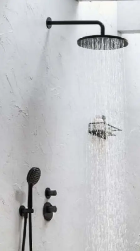 SB Round Douche Pluie en laiton 30 cm Noir mat 1208955622