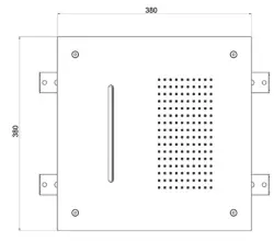 SB Square Douche de pluie encastrée 2 jets d'eau PVD Or 1208955759