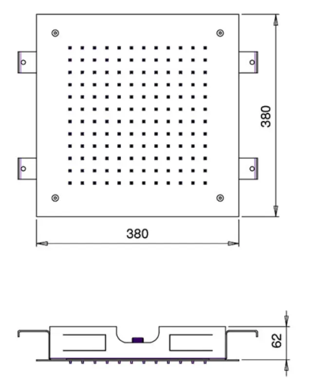 SB Temptation Douche de pluie carrée encastrée 38x38cm blanc mat 1208955762