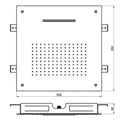 SB Square XL Douche pluie encastrée 2 jets d'eau noir mat 1208955767