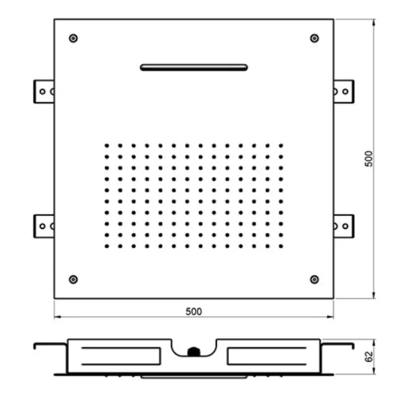 SB Square XL Douche pluie encastrée 2 jets blanc mat 1208955768