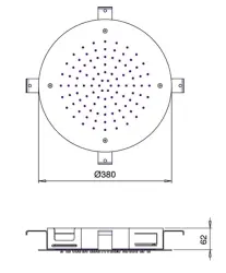 SB Round Temptation douche pluie encastrée 38 cm blanc mat 1208955801