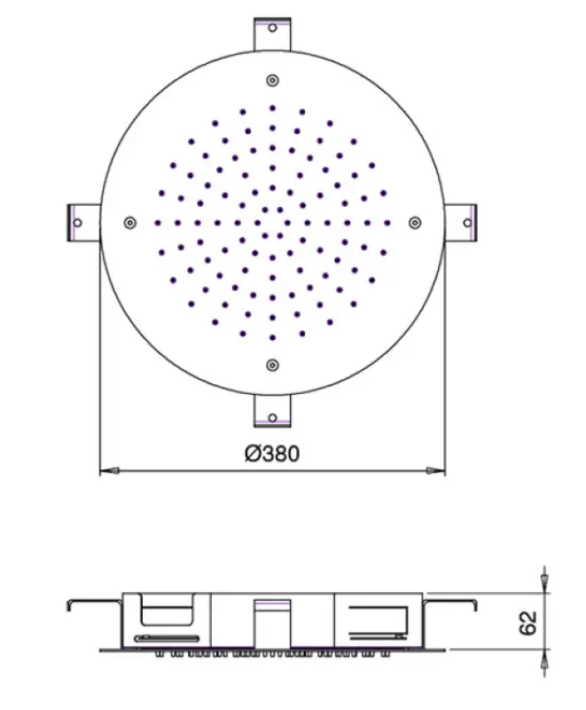 SB Round Temptation Douche pluie encastrée 38 cm PVD or 1208955804