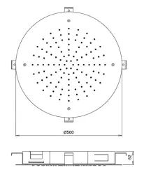 SB Round Temptation Douche de pluie encastrée 50 cm blanc mat 1208955807