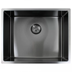 Evier Caressi CAPP50R10GM Gun Metal B50xL40xD18.5cm Panier pour bonde en inox sans soudure