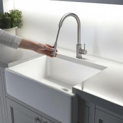 Quadri Leeds mitigeur de cuisine avec douchette extractible 2 réglages acier brossé 1208955909