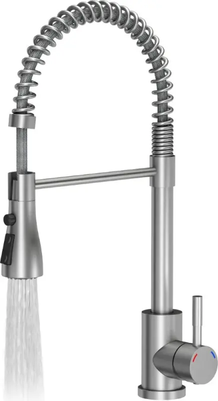 Quadri Derby mitigeur de cuisine avec bec flexible et douchette avec 2 types de jets en inox 1208955916