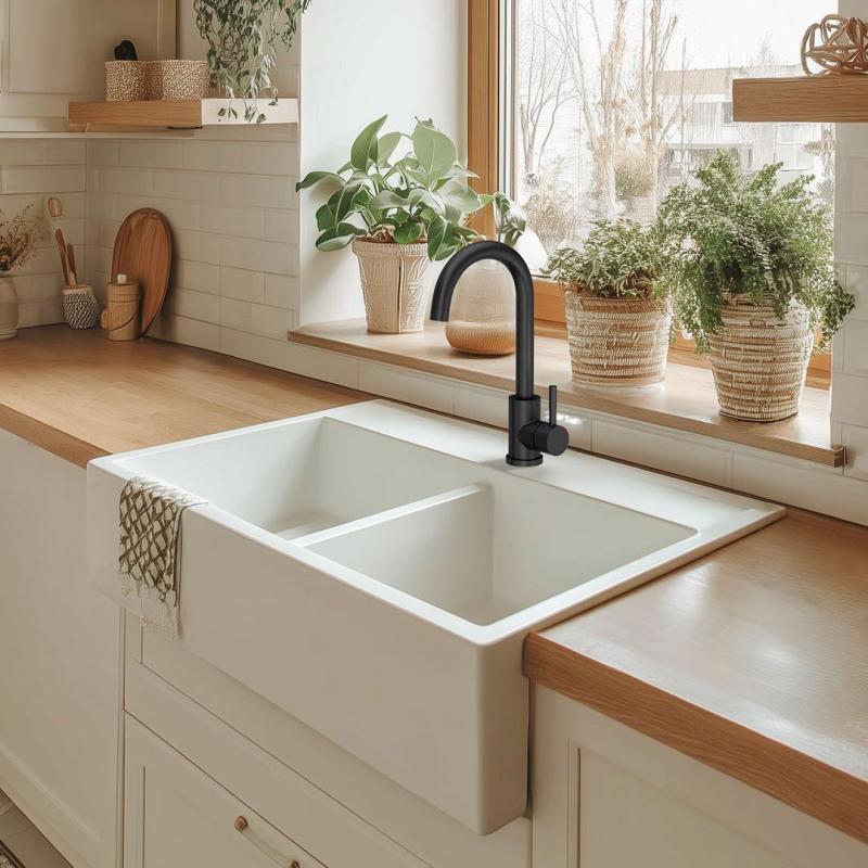 Quadri Coventry mitigeur de cuisine noir mat avec bec pivotant 1208956030