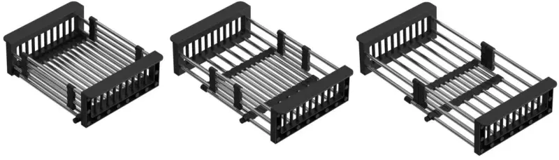 Quadri Universal Égouttoir à vaisselle extensible inox avec noir 22,5cm de large 1208956037