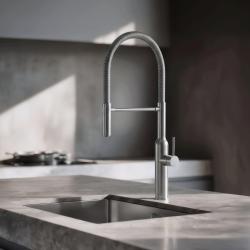 Quadri Stamford mélangeur de cuisine haut avec bec flexible en inox 1208956080