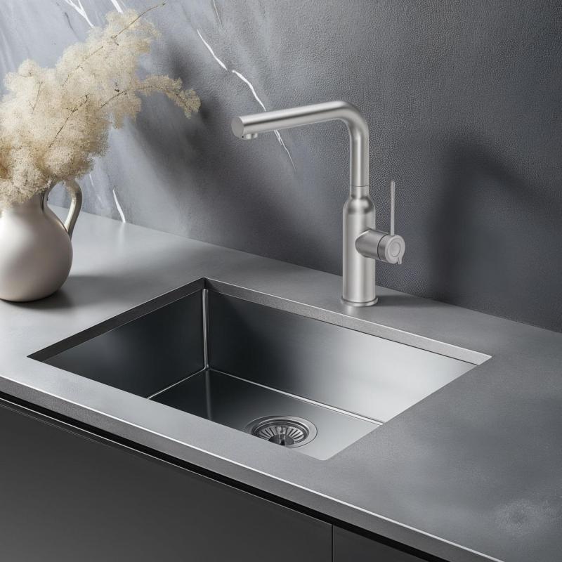 Quadri Stamford mitigeur de cuisine avec bec amovible en inox 1208956081