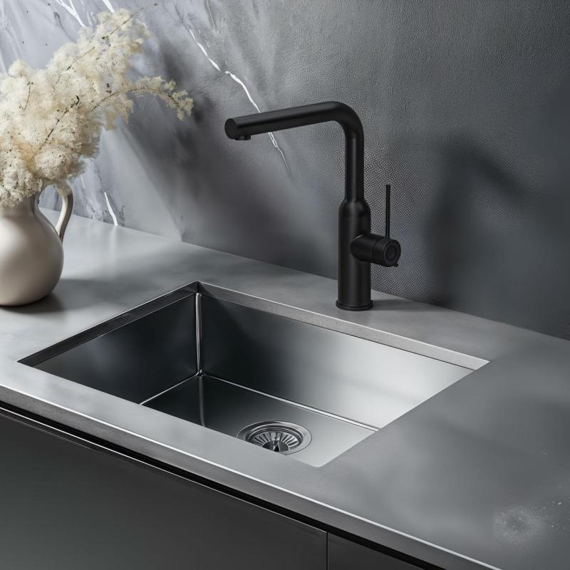 Quadri Stamford mitigeur de cuisine avec bec amovible noir mat 1208956082