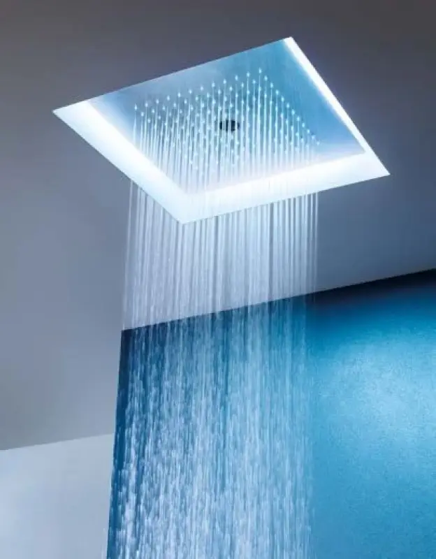 SB Rainbow Douche de pluie encastrée au plafond avec éclairage chromothérapeutique entièrement en inox 1208956230
