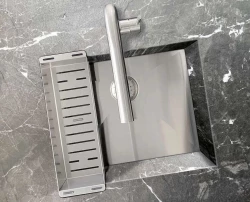 Lorreine 52WT évier inox 52x42cm pour installation sur un plan de travail en céramique ou en pierre naturelle 1208956292