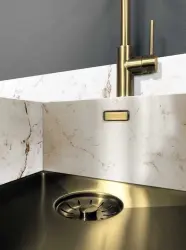 Lorreine 52WT-GunMetal évier en inox 52x42cm pour installation sur plan de travail en céramique ou en pierre naturelle