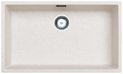 Grand évier crème sable 70x40cm sous plan, à fleur de plan ou en surface avec bouchon en inox 1208956404