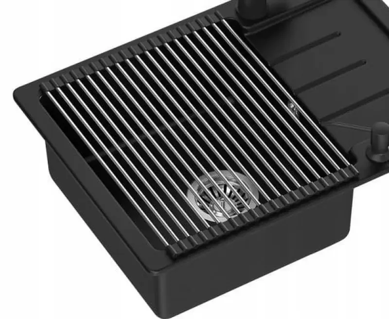 Quadri RVS Séchoir à vaisselle enroulable sur et devant l'évier 43 x 32 cm 1208956470