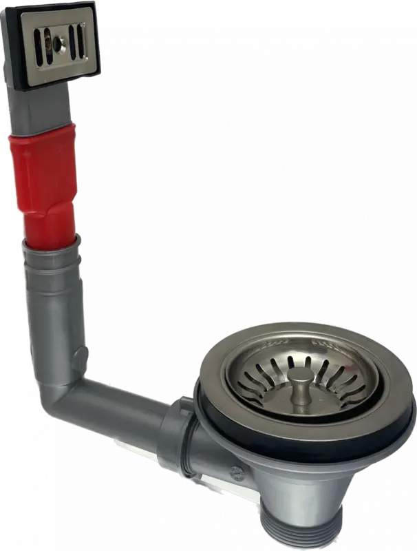 PB classic inox Kit de vidage avec trop-plein pour évier de cuisine et panier pour bonde verrouillable 1208956477
