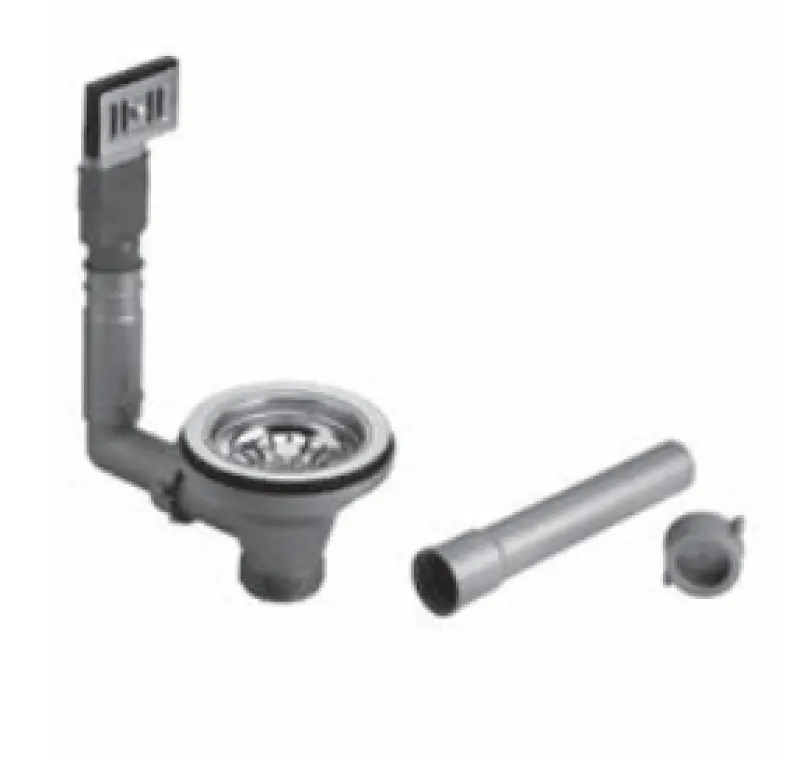 PB classic laiton naturel (décoloré) Kit de vidage avec trop-plein pour évier de cuisine et panier pour bonde verrouillable 1208956479