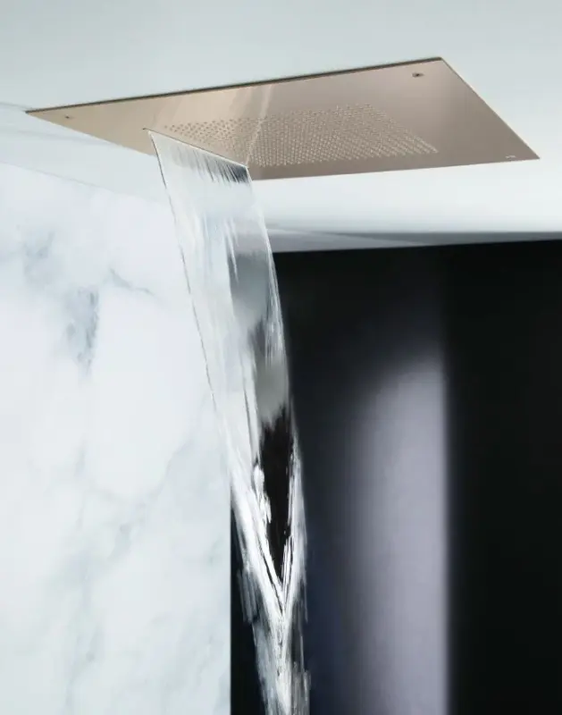 SB Square 316 Tentación Velvet Douche de pluie et pomme de douche cascade encastrée en cuivre PVD brossé 1208956751