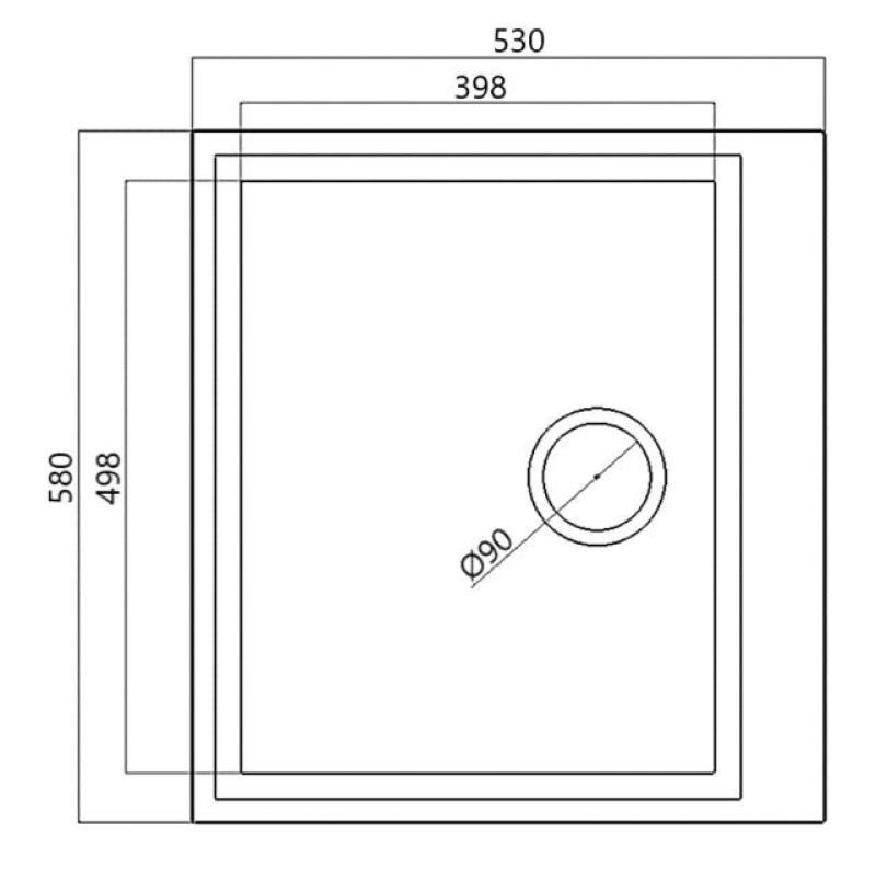 Évier à montage en surface crème sable 58x53cm avec espace  pour trou de robinetterie avec bouchon en inox 1208956773
