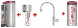 Quooker Flex stainless steel Combi+ & CUBE Hot, cold, boiling, filtered, cold, sparkling water 22+XRVS+CUBE